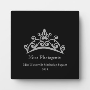 Pageant Silver Tiara Crown Fotogene Plaque Fotoplatte
