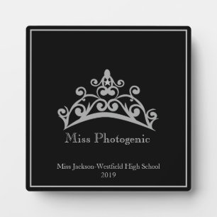 Pageant Silver Tiara Crown Fotogene Plaque Fotoplatte