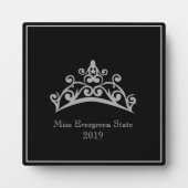 Pageant Silver Tiara Crown Titleholder Plaque Fotoplatte (Vorderseite)