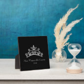 Pageant Silver Tiara Crown Titleholder Plaque Fotoplatte (InSitu)
