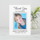 Pageant Sponsor Vielen Dank Foto Dankeskarte (Stehend Vorderseite)