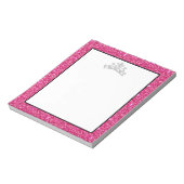 Pageant Tiara Crown Pink Glitzern Notepad Notizblock (Rotiert)