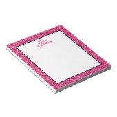 Pageant Tiara Crown Pink Glitzern Notepad Notizblock (angewinkelt)