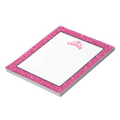 Pageant Tiara Crown Pink Glitzern Notepad Notizblock (Rotiert)