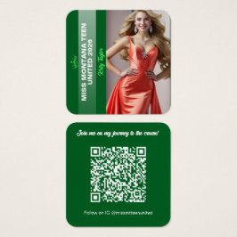 Pageant Titleholder Profile Card | Color Pop Green