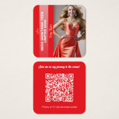 Pageant Titleholder Profile Card | Color Pop Red (Vorne & Hinten)