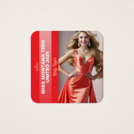 Pageant Titleholder Profile Card | Color Pop Red