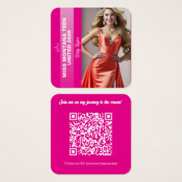 Pageant Titleholder Visitenkarte | Pop Farbe Rosa