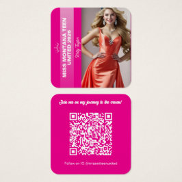 Pageant Titleholder Visitenkarte | Pop Farbe Rosa