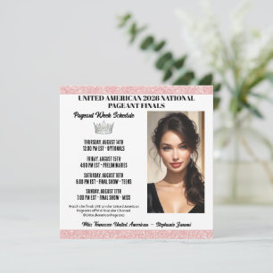 Pageant Zeitplan Einladung - Rose Gold Glitz