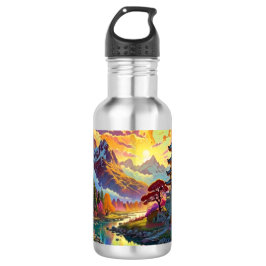 Pagoda and Coloured Landscape Edelstahlflasche