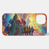 Pagoda and Coloured Landscape iPhone Hülle (Rückseite (Horizontal))