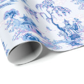 Pagoda Garden in Blue and Purple Geschenkpapier (Rolleneckpunkt)