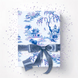 Pagoda Garden in Blue and Purple Geschenkpapier