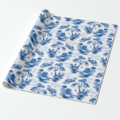 Pagoda Garden in Blue Porcelain Geschenkpapier (Ungerollt)