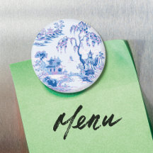Pagoda-Garten in Blau und Lila Magnet