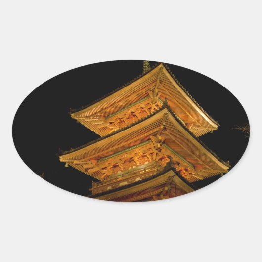 Pagoda Japan Kyoto Ovaler Aufkleber (Vorderseite)