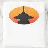 Pagoda Japan Kyoto Ovaler Aufkleber (Tasche)