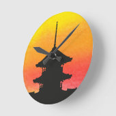 Pagoda Japan Kyoto Runde Wanduhr (Winkel)