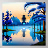 Pagoda Malerei japan Gebäude Sonnenaufgang sehen b Poster (Vorne)