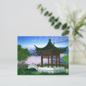 Pagoda Natur Landschaft Fantasy Kunst, Dichtung un Postkarte (Stehend Vorderseite)