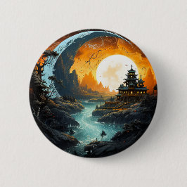 Pagoda Palace River Yin Yang Martial Arts Button