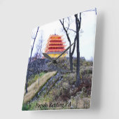 Pagoda Reading, PA Quadratische Wanduhr (Winkel)