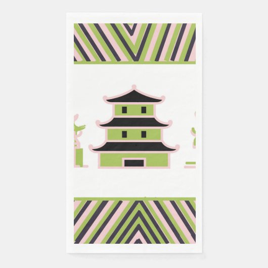 Pagoda-Streifen Chinesisch Serviette (Vorderseite)