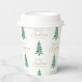 Pagoda Weihnachtsbaummuster Pappbecher (Vorderseite)