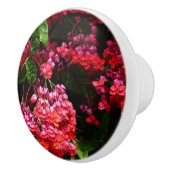 Pagode Blume farbenfroh rot und rosa Keramikknauf (Rechts)