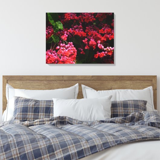 Pagode Blume farbenfroh rot und rosa Leinwanddruck (Insitu (Schlafzimmer))