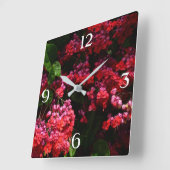 Pagode Blume farbenfroh rot und rosa Quadratische Wanduhr (Winkel)