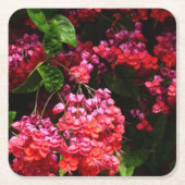 Pagode Blume farbenfroh rot und rosa Rechteckiger Pappuntersetzer (Vorderseite)