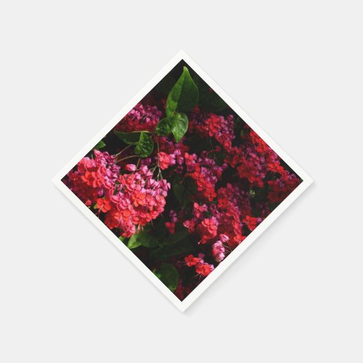Pagode Blume farbenfroh rot und rosa Serviette (Ecke)