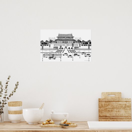 Pagode-Fahrzeuge Poster (Küche)