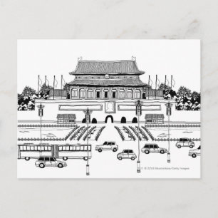 Pagode-Fahrzeuge Postkarte