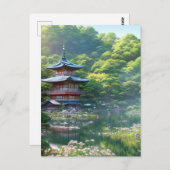 Pagode im Grünen Garten Postkarte (Vorne/Hinten)
