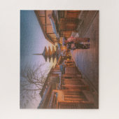 Pagode in der Dämmerung in Kyoto, Japan Puzzle (Vertikal)