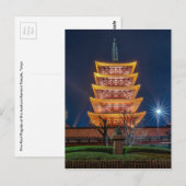 Pagode mit fünf Dächern im Tempel von Asakusa, Tok Postkarte (Vorne/Hinten)