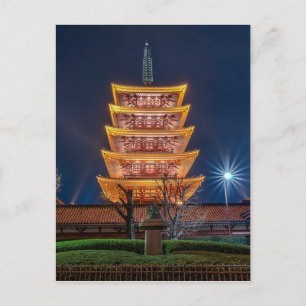 Pagode mit fünf Dächern im Tempel von Asakusa, Tok Postkarte