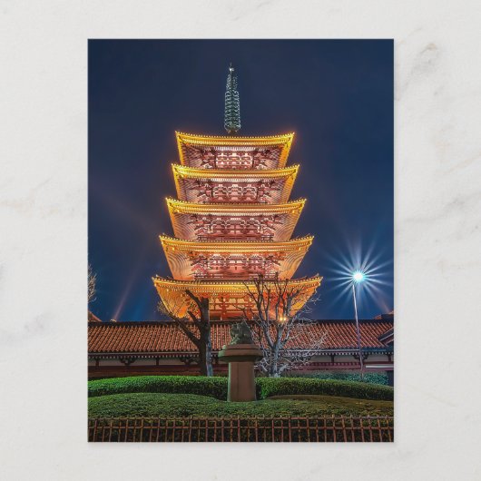 Pagode mit fünf Dächern im Tempel von Asakusa, Tok Postkarte (Vorderseite)
