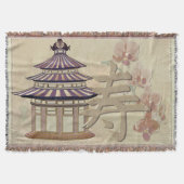 Pagode Rose Mixed Media Oriental Decke (Vorderseite)