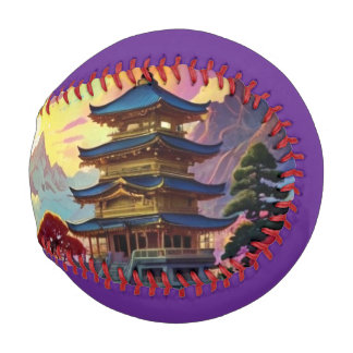 Pagode und farbenfrohe Landschaft Baseball