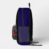 Pagode und farbenfrohe Landschaft Bedruckter Rucksack (Rechts)