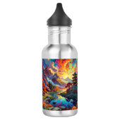Pagode und farbenfrohe Landschaft Edelstahlflasche (Links)