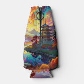 Pagode und farbenfrohe Landschaft Flaschenkühler (Rückseite)