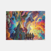 Pagode und farbenfrohe Landschaft Fleecedecke (Vorderseite (Horizontal))