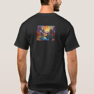 Pagode und farbenfrohe Landschaft T-Shirt