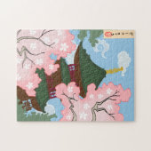 Pagode unter Kirschblüten Puzzle (Horizontal)