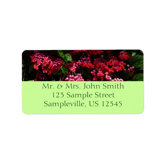 Pagoden-Blumen-buntes rotes und rosa Blumen Adressaufkleber